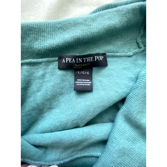 A Pea In The Pod Off The Shoulder Green Sweater Size Large - Picture 3 of 4